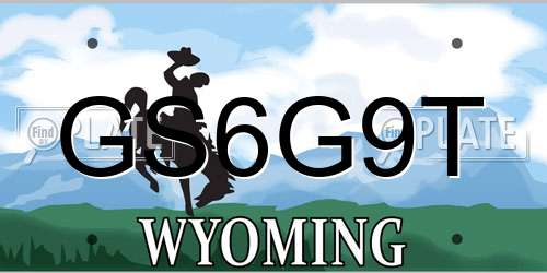 GS6G9T Wyoming License Plate