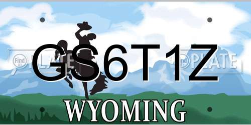 GS6T1Z Wyoming License Plate