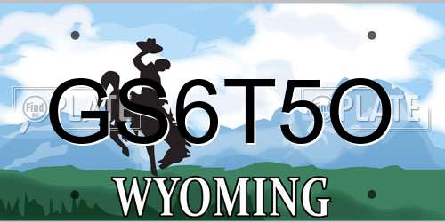 GS6T5O Wyoming License Plate