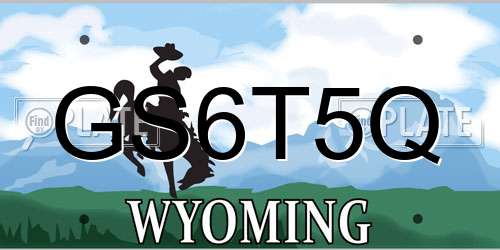 GS6T5Q Wyoming License Plate