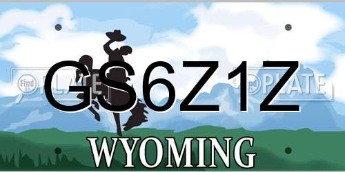 GS6Z1Z Wyoming License Plate