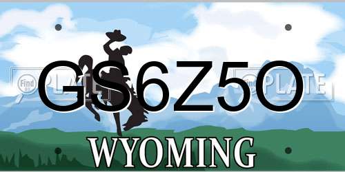 GS6Z5O Wyoming License Plate