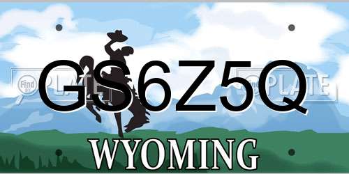 GS6Z5Q Wyoming License Plate