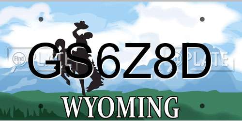 GS6Z8D Wyoming License Plate