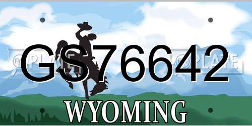 GS76642 Wyoming License Plate