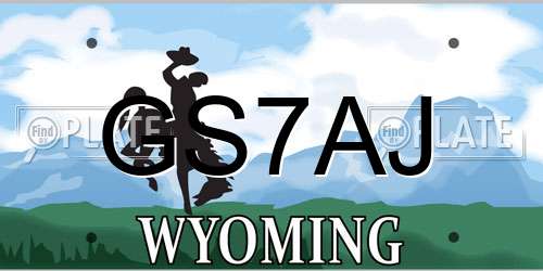 GS7AJ Wyoming License Plate