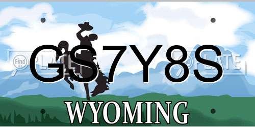 GS7Y8S Wyoming License Plate