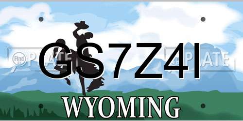 GS7Z4I Wyoming License Plate