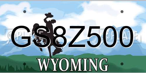 GS8Z500 Wyoming License Plate