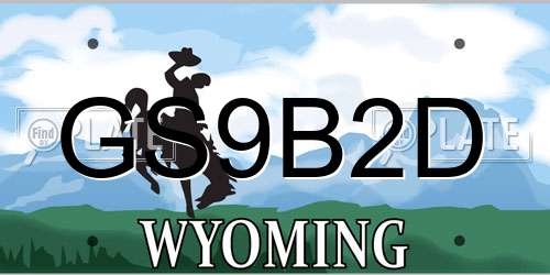 GS9B2D Wyoming License Plate