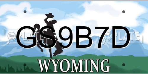 GS9B7D Wyoming License Plate