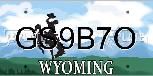 GS9B7O Wyoming License Plate