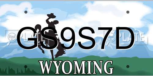 GS9S7D Wyoming License Plate