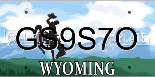 GS9S7O Wyoming License Plate