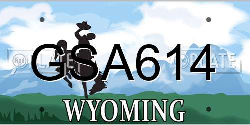 GSA614 Wyoming License Plate
