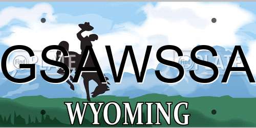 GSAWSSA Wyoming License Plate