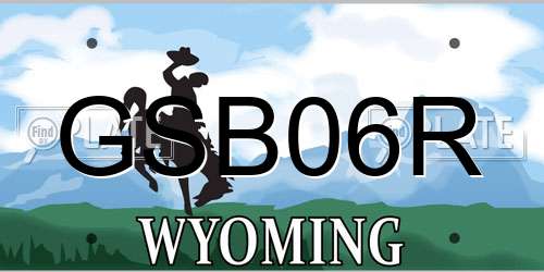 GSB06R Wyoming License Plate