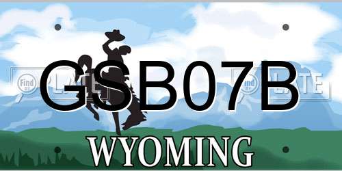GSB07B Wyoming License Plate