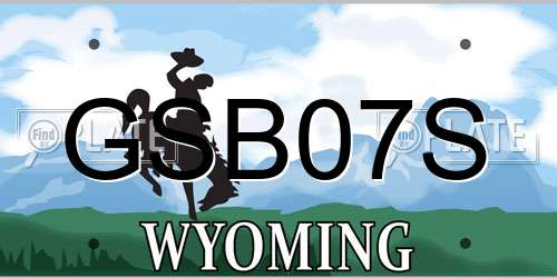 GSB07S Wyoming License Plate