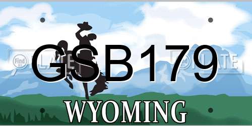 GSB179 Wyoming License Plate