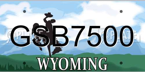 GSB7500 Wyoming License Plate