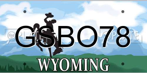 GSBO78 Wyoming License Plate