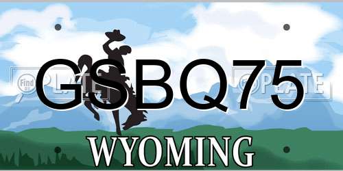 GSBQ75 Wyoming License Plate