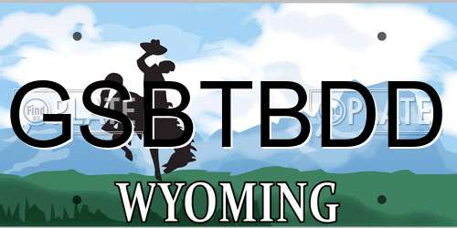GSBTBDD Wyoming License Plate