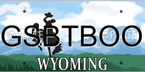 GSBTBOO Wyoming License Plate