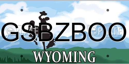 GSBZBOO Wyoming License Plate