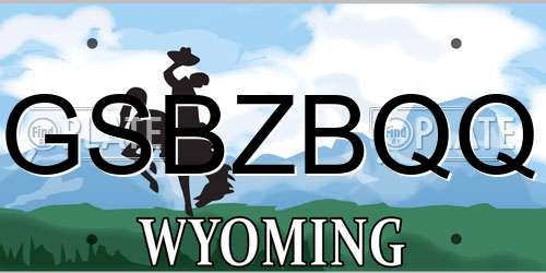 GSBZBQQ Wyoming License Plate