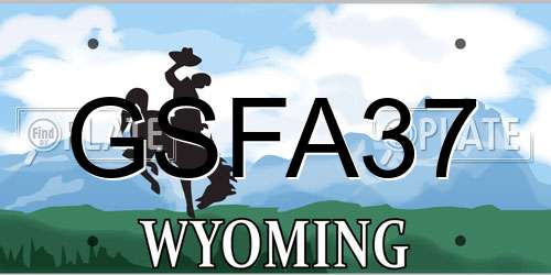 GSFA37 Wyoming License Plate