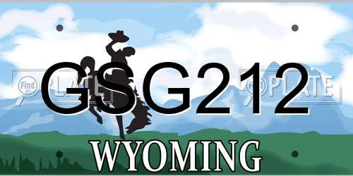 GSG212 Wyoming License Plate