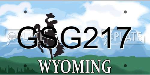 GSG217 Wyoming License Plate