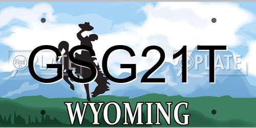 GSG21T Wyoming License Plate