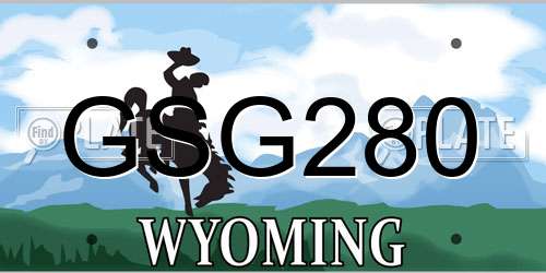 GSG280 Wyoming License Plate