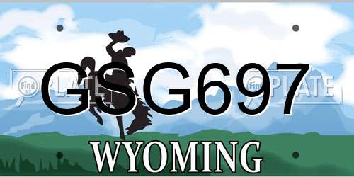 GSG697 Wyoming License Plate