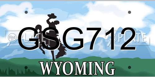 GSG712 Wyoming License Plate