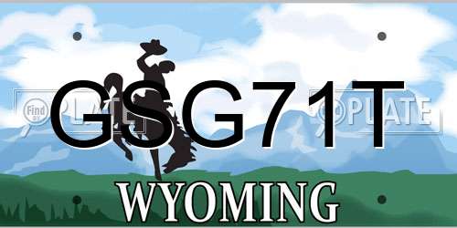 GSG71T Wyoming License Plate