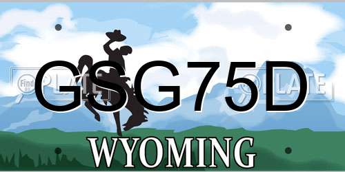 GSG75D Wyoming License Plate