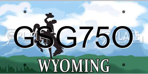 GSG75O Wyoming License Plate