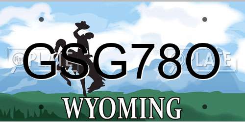 GSG78O Wyoming License Plate