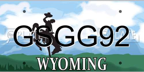 GSGG92 Wyoming License Plate