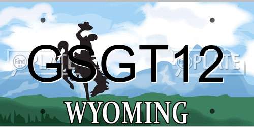 GSGT12 Wyoming License Plate