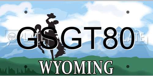 GSGT80 Wyoming License Plate