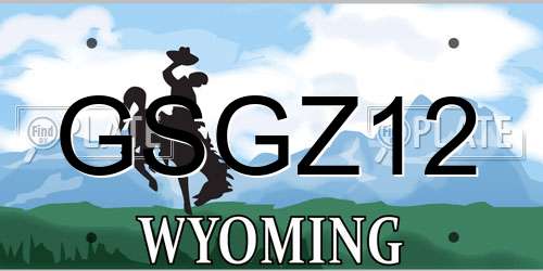 GSGZ12 Wyoming License Plate