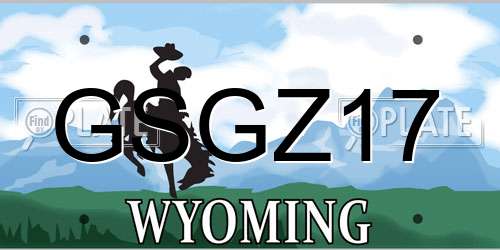 GSGZ17 Wyoming License Plate