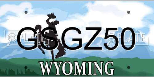 GSGZ50 Wyoming License Plate