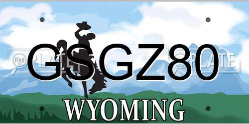 GSGZ80 Wyoming License Plate