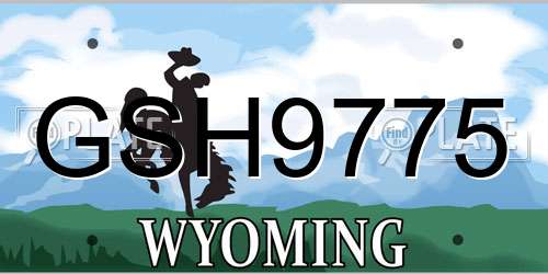 GSH9775 Wyoming License Plate